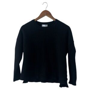 Magaschoni 100% Cashmere Sweater Crew Neck Black Soft Fuzzy Small